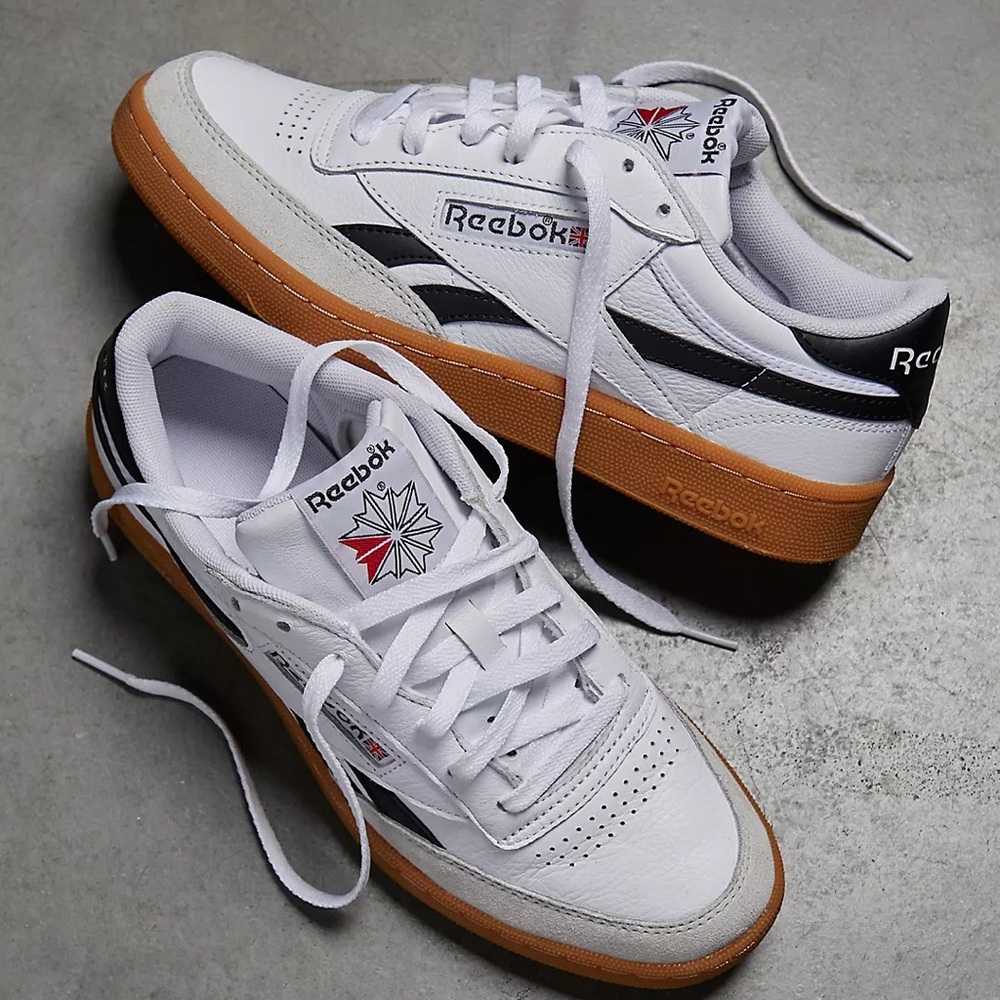 NEW Reebok Club C Revenge Vintage Shoes in White Black Gum Mens 6.5 / Womens 8